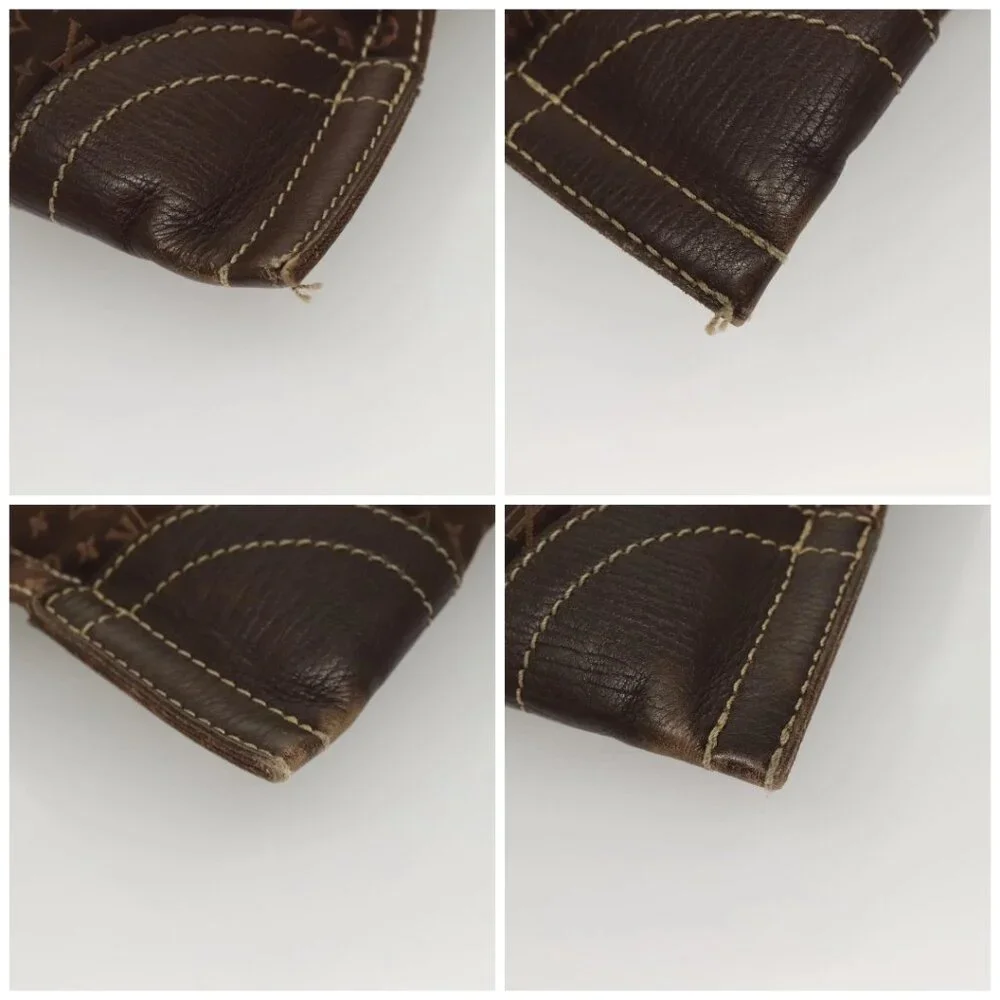 LOUIS VUITTON Monogram Mini Lin Tangier Tote Bag Brown Ebene M40023 Auth ep9437